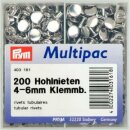 403161 Hohlnieten Klemmber. 4-6 mm MS silberfarbig - DOS...