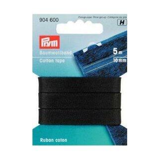 904600 Baumwollband 10 mm schwarz - KTE á 5 M