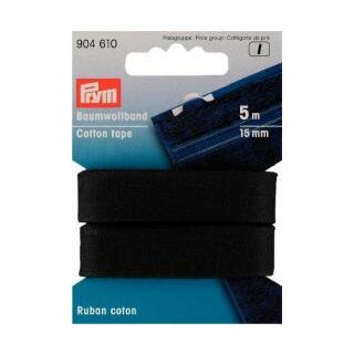 904820 Baumwollband 20 mm schwarz - COU á 3 M