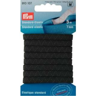 910107 Standard-Elastic 7 mm schwarz - KTE á 5 M