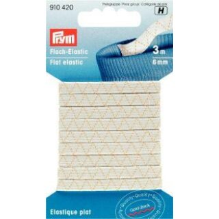 910420 Flach-Elastic 6 mm weiß - KTE á 3 M