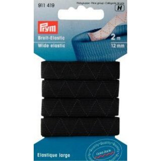 911419 Standard-Elastic 12 mm schwarz - KTE á 2 M