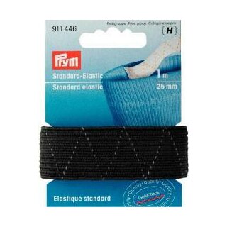 911446 Standard-Elastic 25 mm schwarz - KTE á 1 M