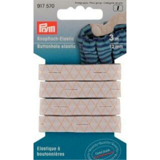 917570 Knopfloch-Elastic 12 mm weiß - KTE á 3 M