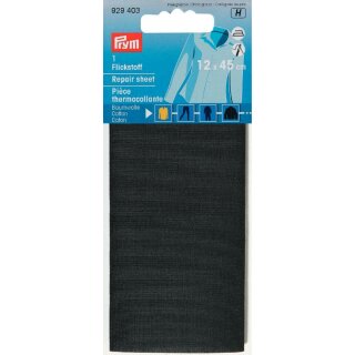 929403 Flickstoff CO (bügeln) 12 x 45 cm grau - KTE á 0,054 M2