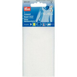 929451 Flickstoff PES (bügeln) 12 x 45 cm weiß - KTE á 0,054 M2