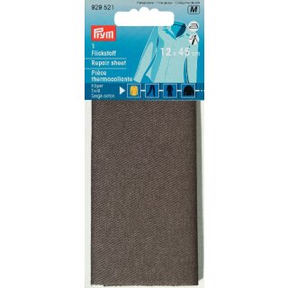 929521 Flickstoff Köper (bügeln) 12 x 45 cm grau - KTE á 0,054 M2