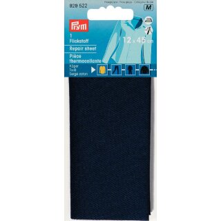 929522 Flickstoff Köper (bügeln) 12 x 45 cm blau - KTE á 0,054 M2