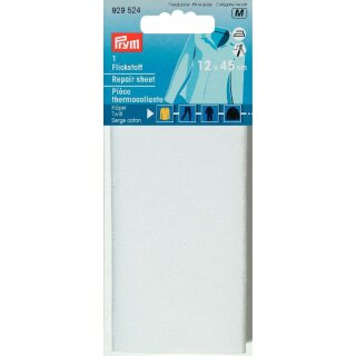 929524 Flickstoff Köper (bügeln) 12 x 45 cm weiß - KTE á 0,054 M2