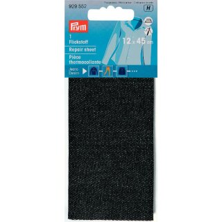 929552 Flickstoff Jeans (bügeln) 12 x 45 cm schwarz - KTE á 0,054 M2