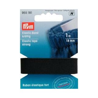 955181 Elastic-Band kräftig 18 mm schwarz - KTE á 1 M