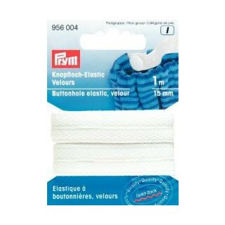 956041 Knopfloch-Elastic glattes Band 18 mm weiß - KTE á 1 M