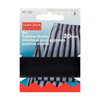 957651 Pyjama-Elastic 20 mm schwarz - KTE á 2 M