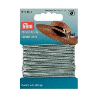 971071 Elastic-Kordel 1,5 mm silberfarbig - KTE á 3 M